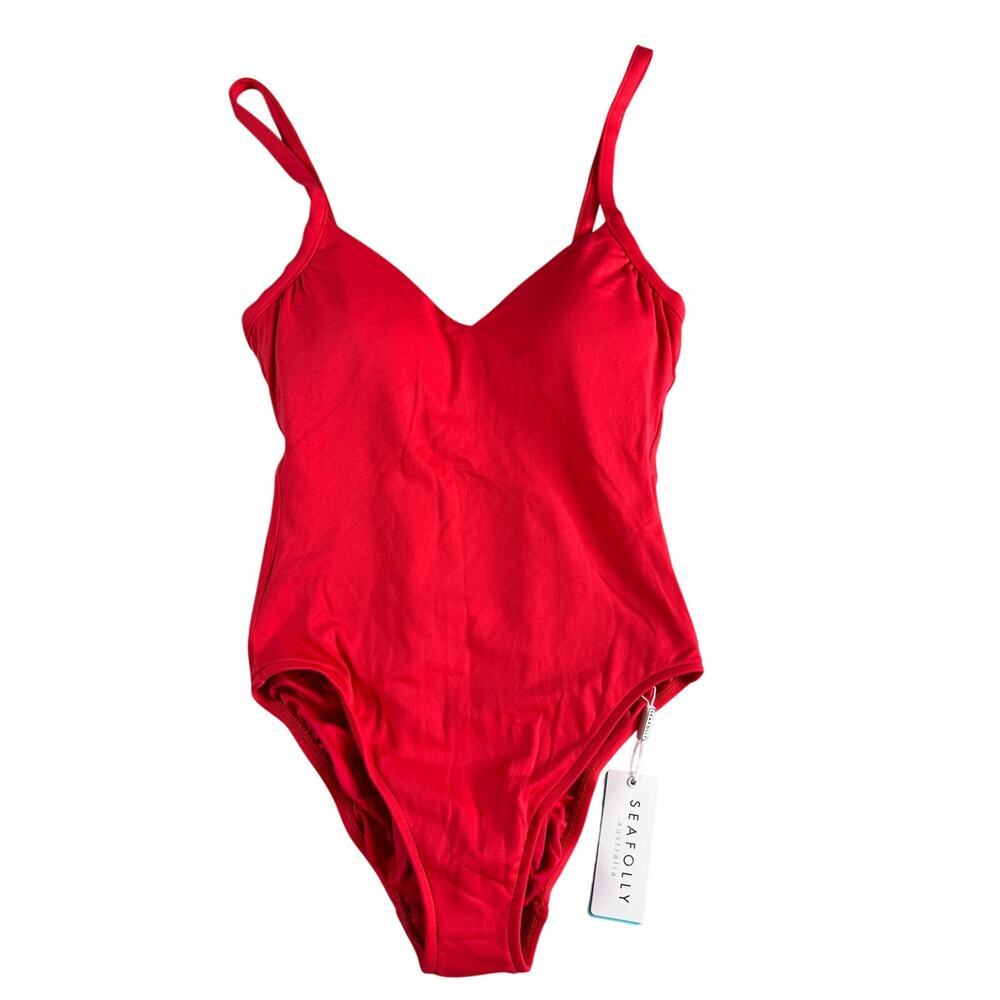 NWT Seafolly Sweetheart Maillot One Piece Swimsuit Chilli Red US 6 AU 10
